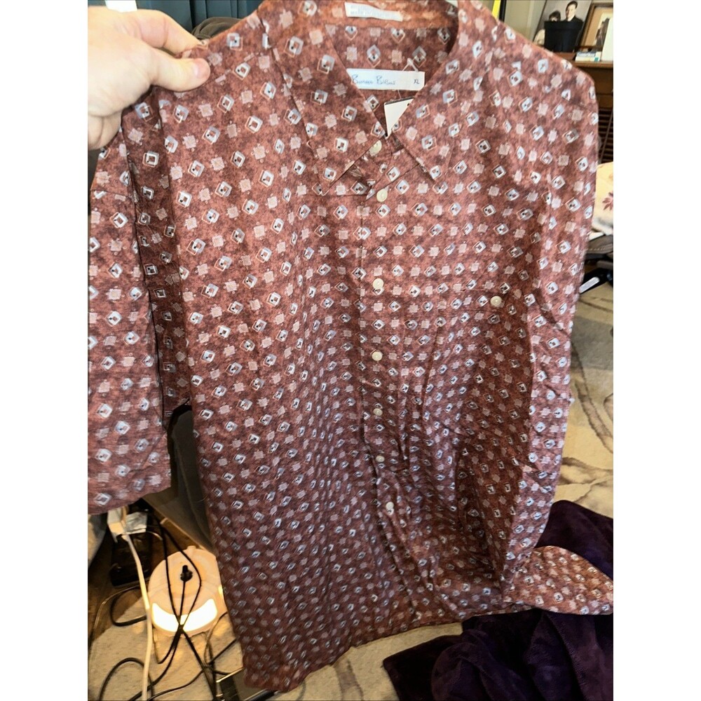 Burma Bibas X LARGE Men’s Short Sleeve Shirt Cotton Vintage Retro Button New